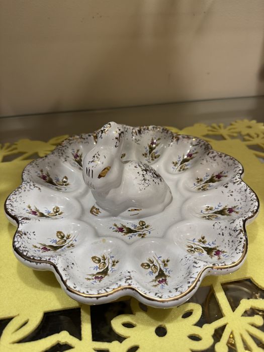 Talerz na jajka porcelana Chodzież kolekcja Iwona