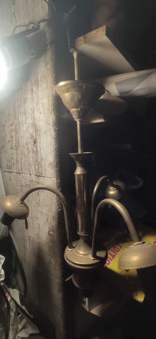 żyrandol mosiężny retro