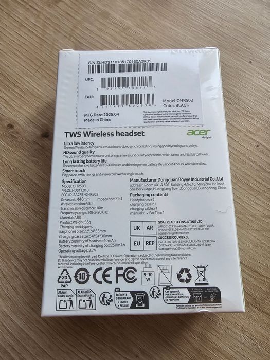 Навушники Acer OHR503 black, gray