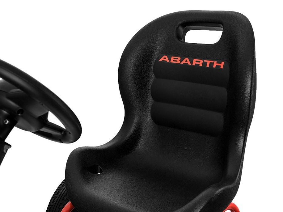 Wielki GOKART ABARTH na pedały Duże miekkie koła czerwony