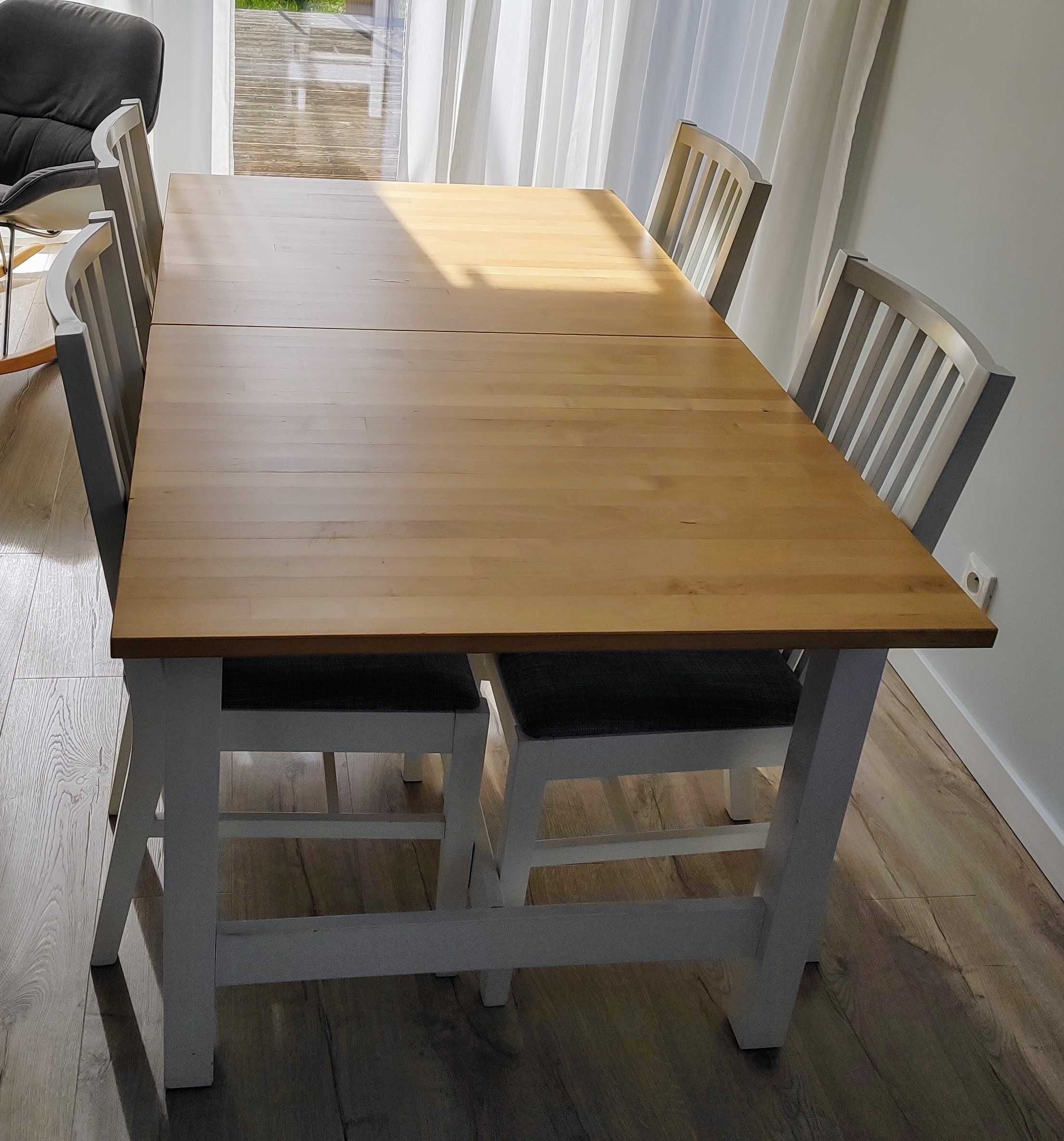 Stół Ikea Ingatorp 155-217x87 + 6 krzeseł Nornnäs