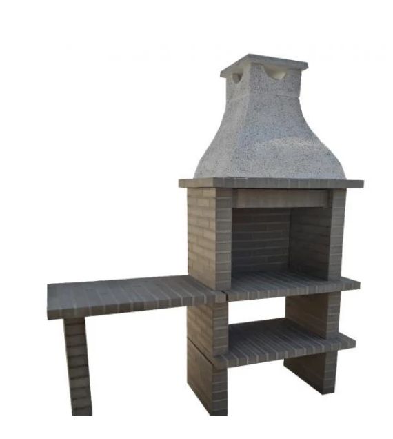 Churrasqueira em tijolo cinza