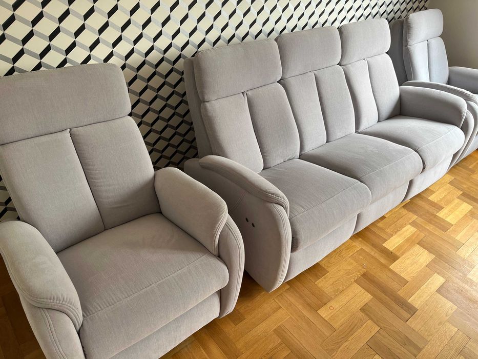 Nowa Sofa + 2 fotele SWARZĘDZ - Aqua Clean - funkcja relax