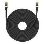 szybki kabel sieciowy lan rj45 cat.8 40gbps plecionka 20m czarny