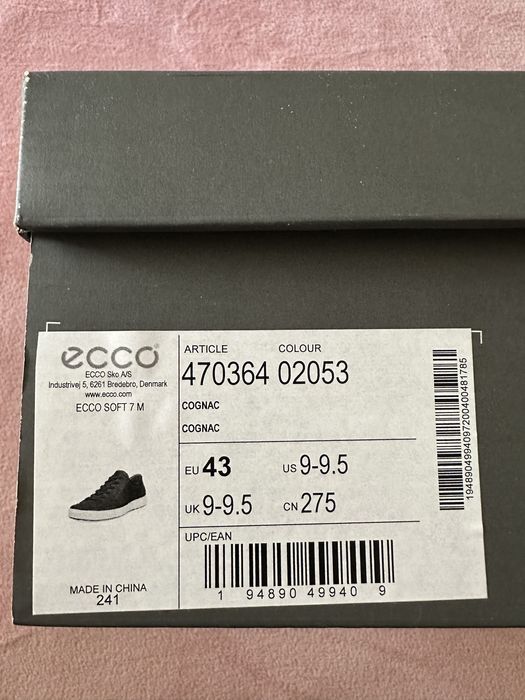 Ecco Cognac buty męskie kolor brązowy