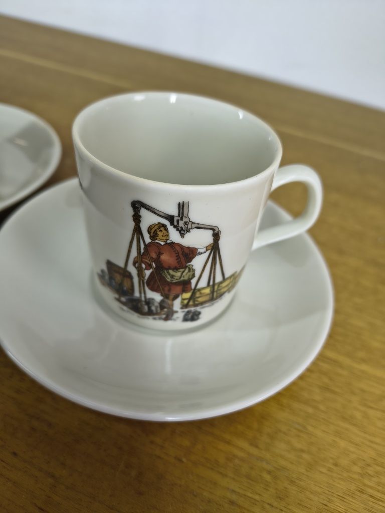 Zestaw 6 porcelanowych filiżanek z podstawkami – Mitterteich Porzellan