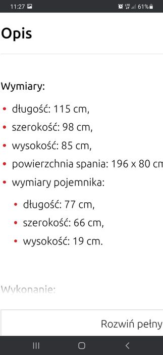Sofa  jednoosobowa nowa .