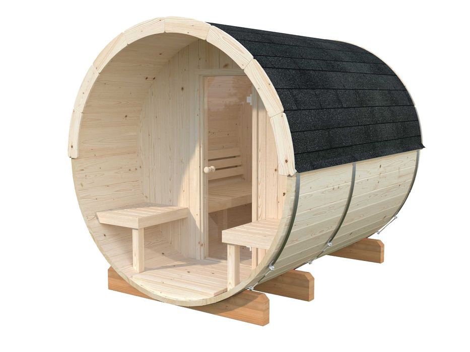 Sauna ogrodowa beczka, świerk skandynawski
