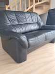 Sofa dwuosobowa skóra czarna