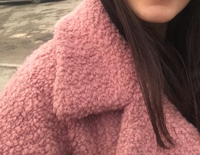 Рожева шубка, пальто демісезон