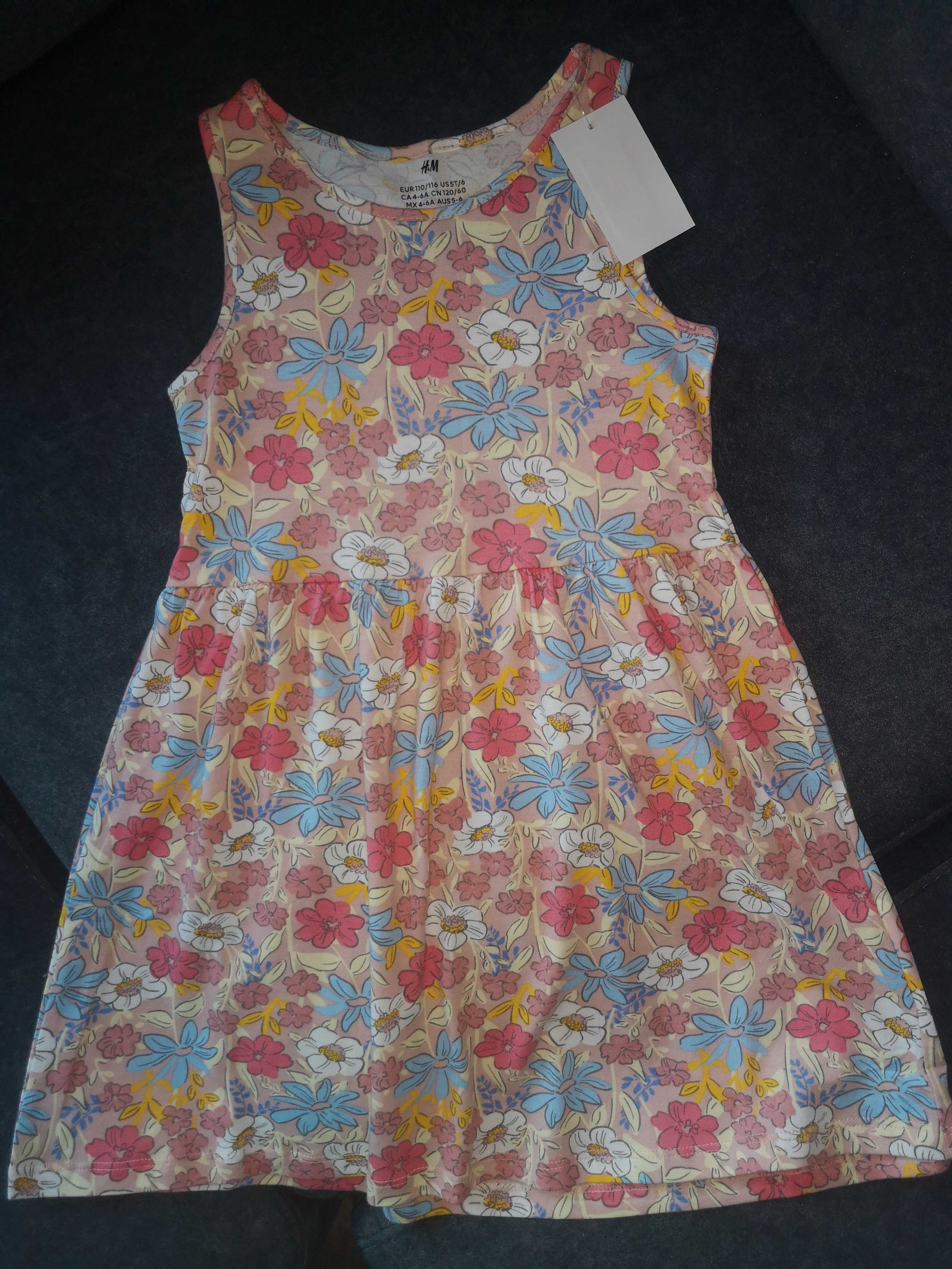 Летние хлопковые платья H&M р. 110-116 для девочки