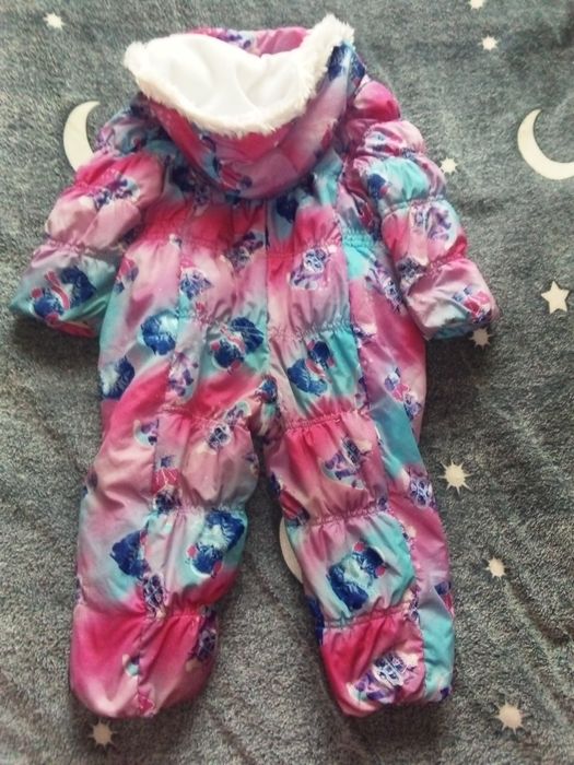 Пуховой комбинезон на флисе chicco, размер 80см,9-12месяцев.