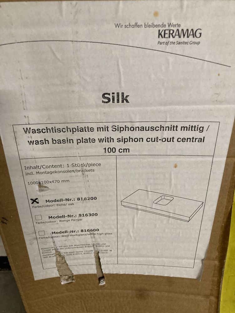 Blat Keramag Silk pod umywalkę
