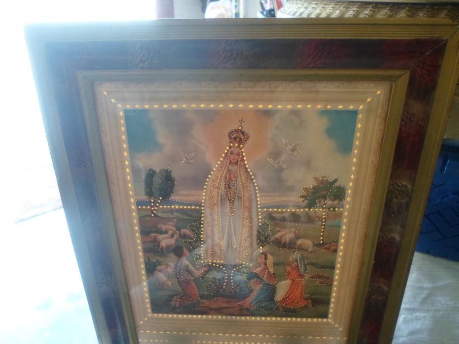 arte sacra quadro da Nossa Sra. de Fatima antigo