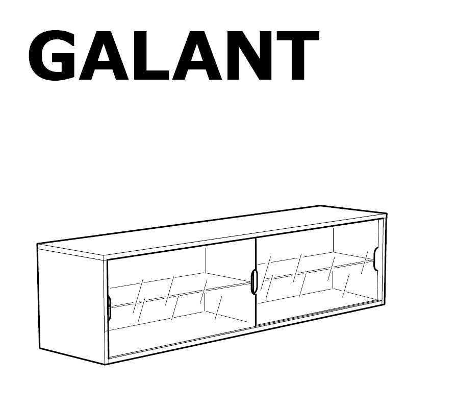 Szafka ścienna nad biurko, pod TV, sprzęt audio. Galant Ikea 160 cm.