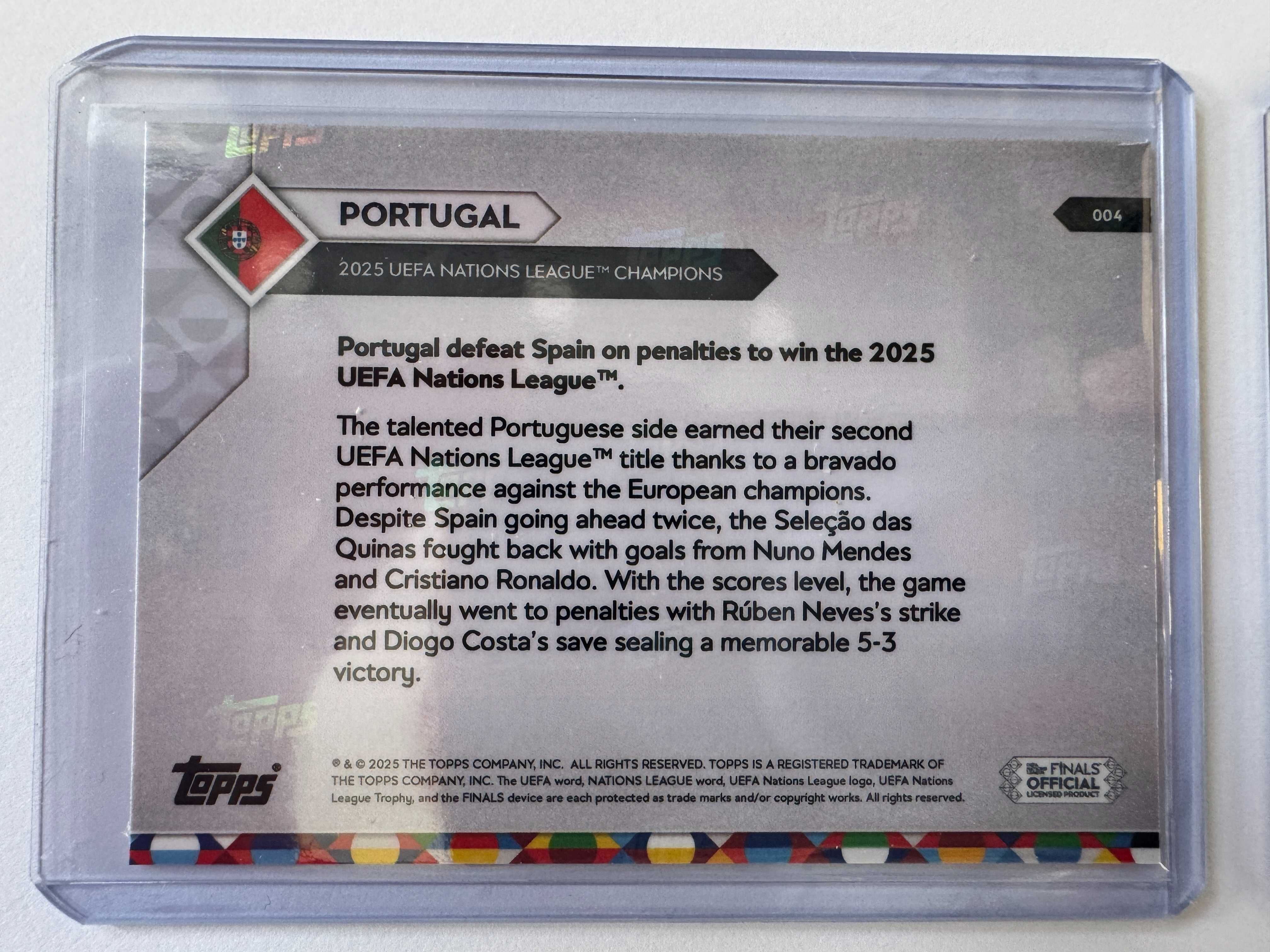 CAMPEÕES Portugal - 2025 UEFA Nations League Topps NOW Cartas