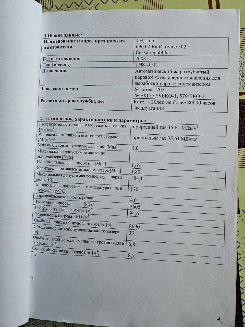 Паровий котел THS 40/11 із вбудованим економайзером
