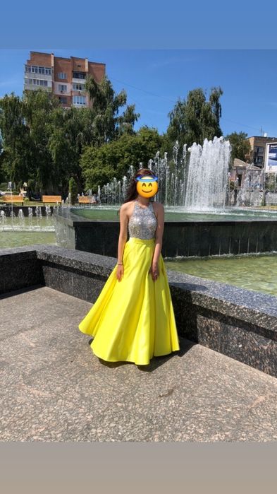 Сукня вечірня в підогу, випускна жовта Bicici&Coty