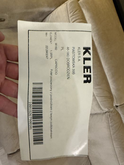 Kanapa Kler Capriccio , siedzisko, elektryczny wysuwany fotel! Idealna