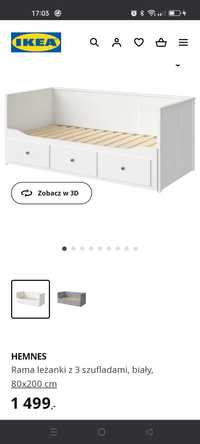 Łóżko Ikea Hemnes JAK NOWE