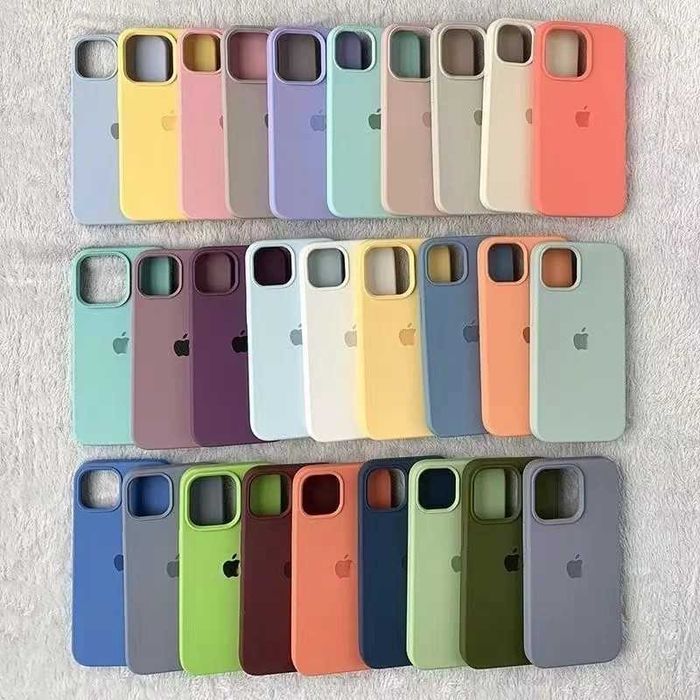 Capa original silicone para iPhone 13, 14, 15, 16, 17 todas as versões