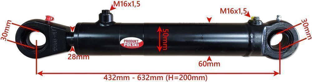 SIŁOWNIK cylinder SKOK 200 PŁUG CHWYTAK krokodyl [3838]