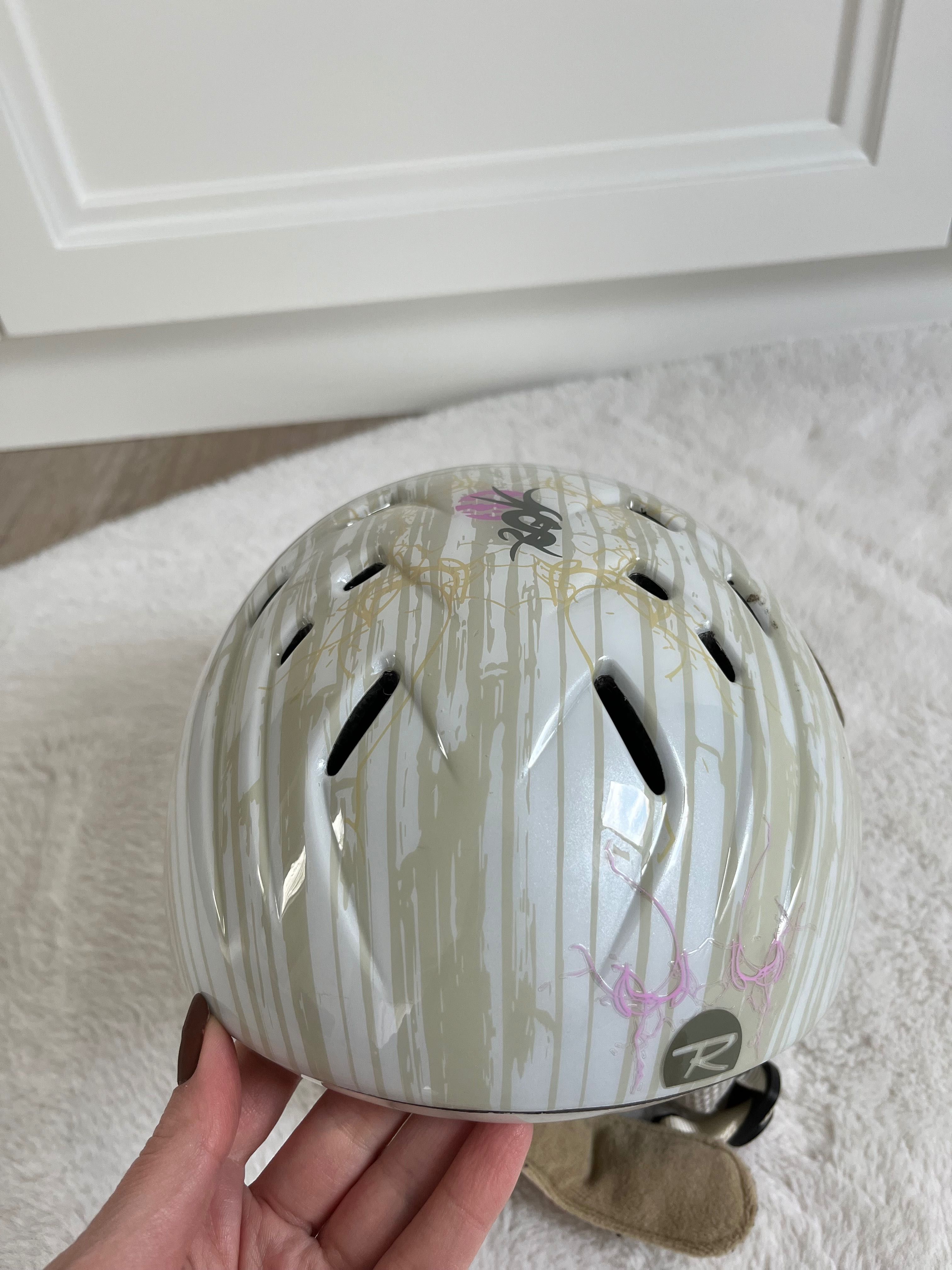 Kask Rossignol beż S róż 50 - 54 cm dziecko narty zima