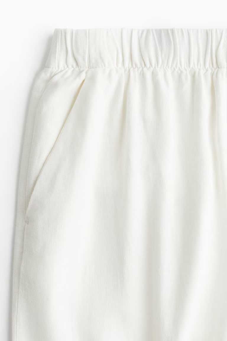 Брюки белые H&M лен/вискоза