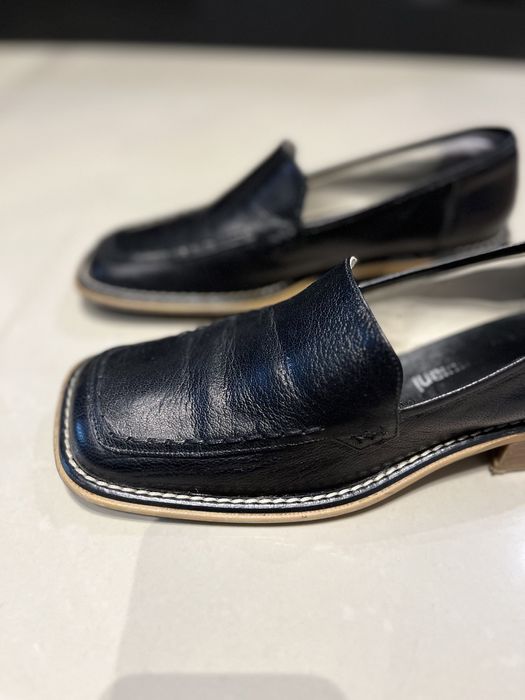 Czarne skórzane mokasyny 38