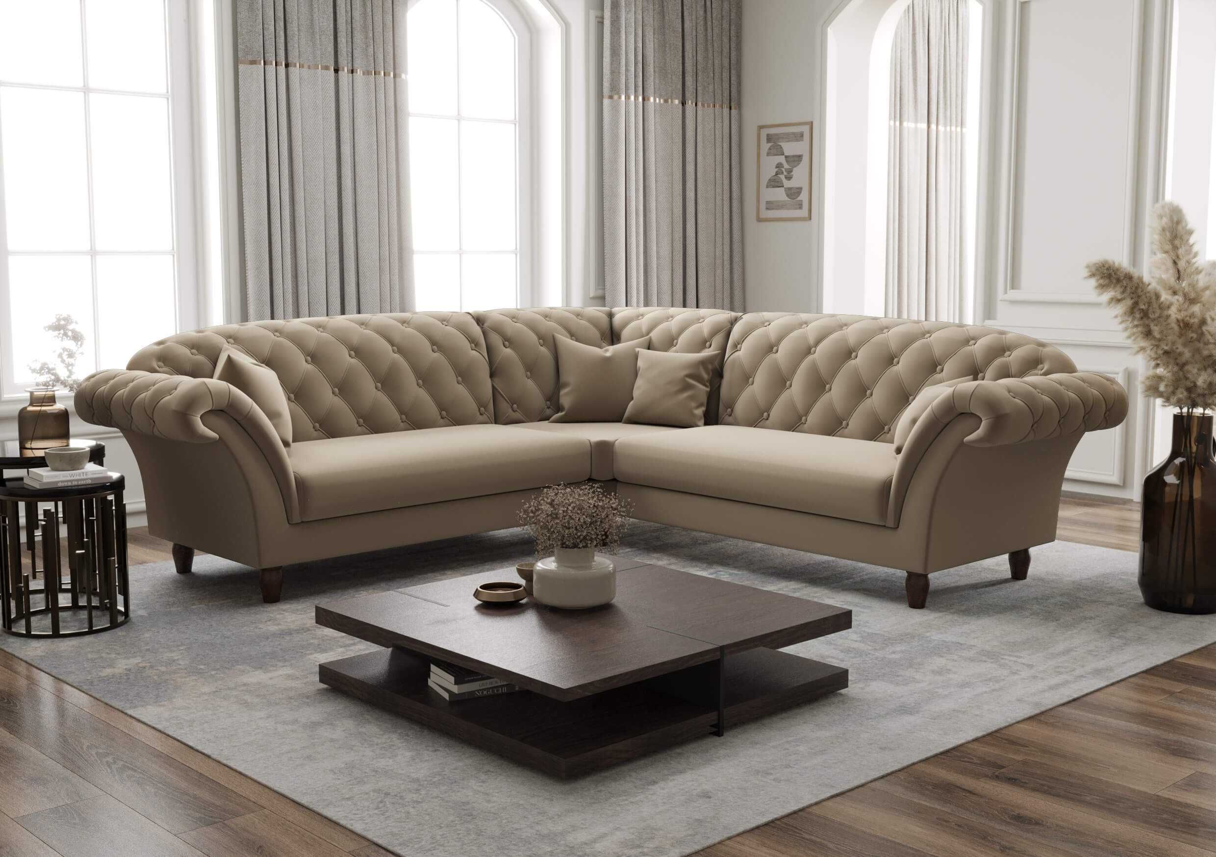 Narożnik Royal Chesterfield Glamour Elegancki Wygodny VeroLux