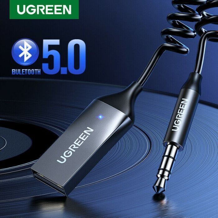 Bluetooth Адаптер AUX для Авто 5.0 Блютуз Ресивер Приемник Ugreen