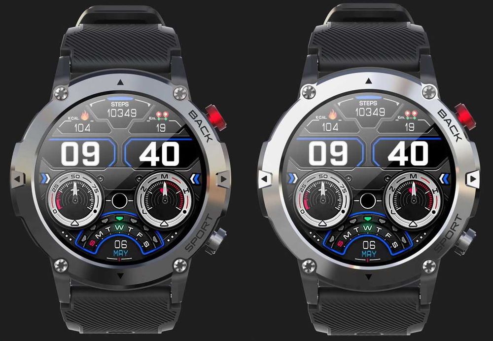 Wojskowy Zegarek Męski Smartwatch Pulsometr Rozmowy PL METALOWY