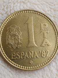 Moneta 1 peseta (PTA) hiszpańska 1980r.