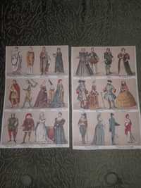Хромо литографія одежа вельмож різних часів до 1917р.