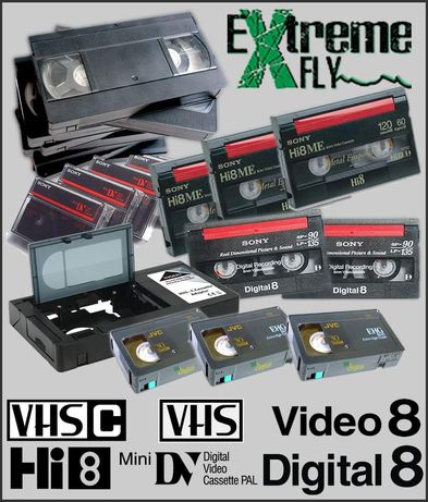 Digitalização de Cassetes VHS-C, VHS, Video8, HI8, DIGITAL8