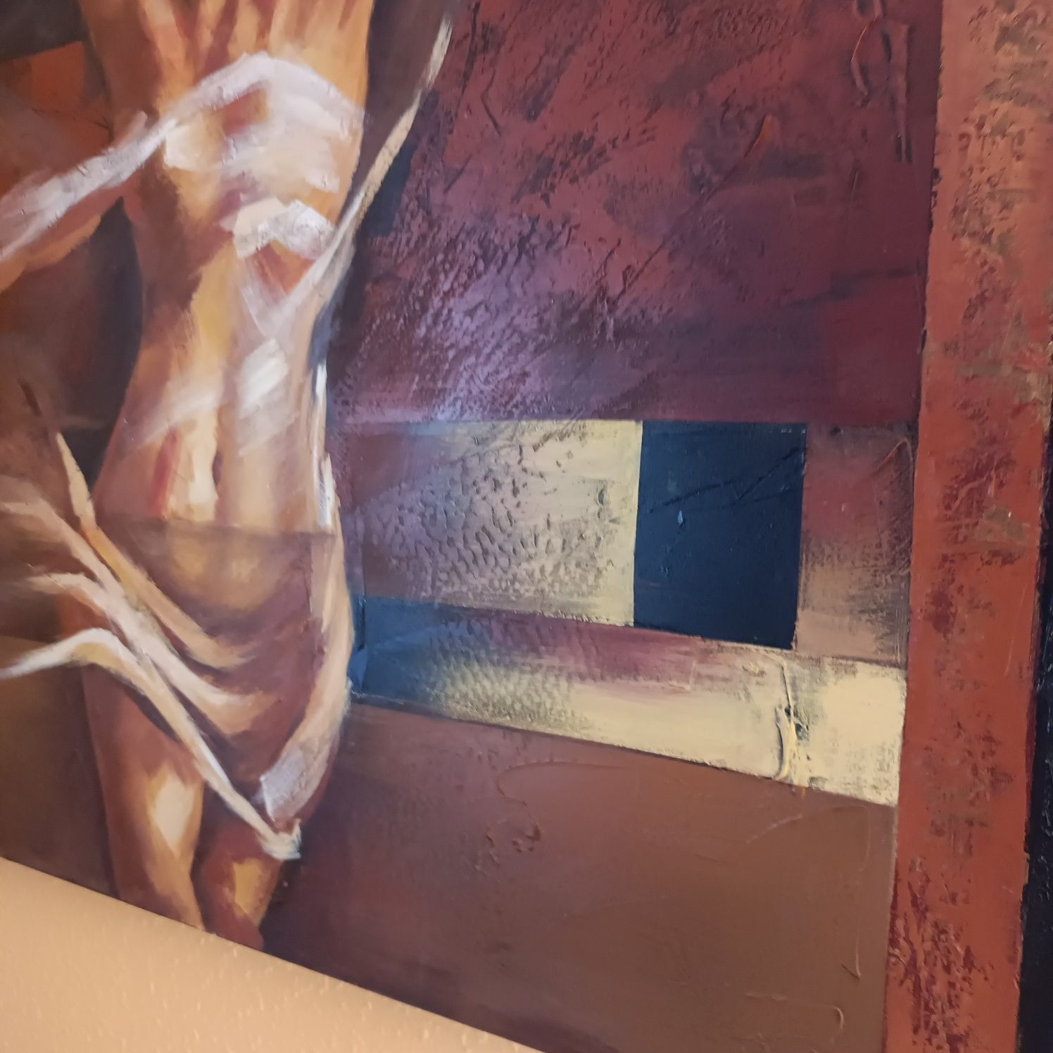 Obraz duży kobieta, akt, 100cmx200cm, akryl