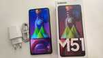 Samsung M51,bateria wzmocniona 7000mah,6Gb/128Gb,komplet, ładny stan