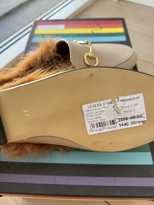Мюли Gucci с мехом, гуччи, размер 37
