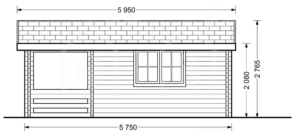 Abrigo de Jardim de Madeira Pré-fabricado 16m2+2m2 (Alpendre) | Cabana