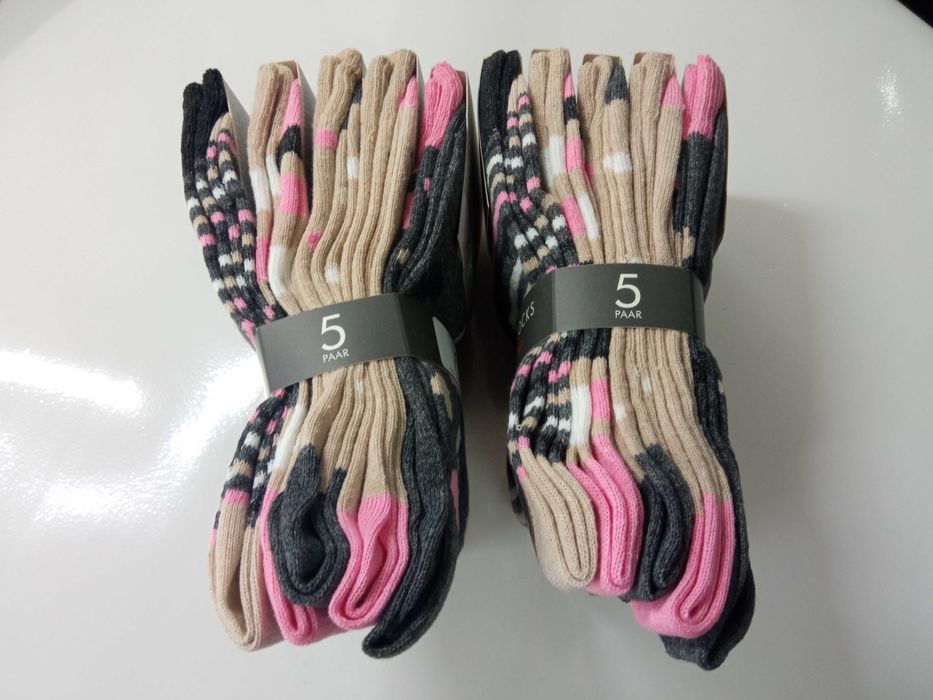 Nowe skarpety damskie / skarpetki 10 par / wzorki R-35/38 !97!