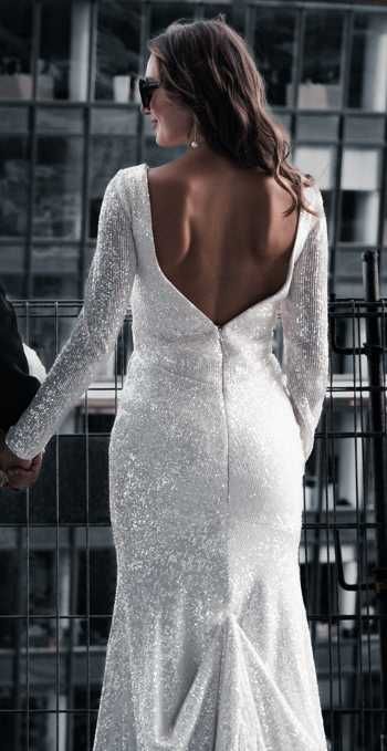 Suknia ślubna cekinowa syrenka Katy CORSO 36/38