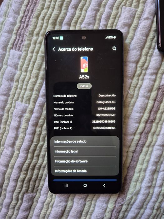 Tenho pata venda este samsung A 52s