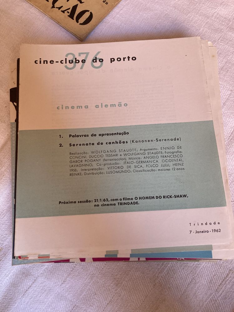 Programas cinema antigos