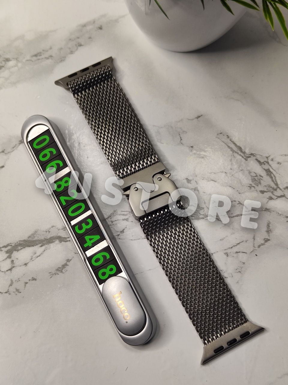 Ремешок Titanium Milanese Loop на Apple Watch 44 45 49 металлический