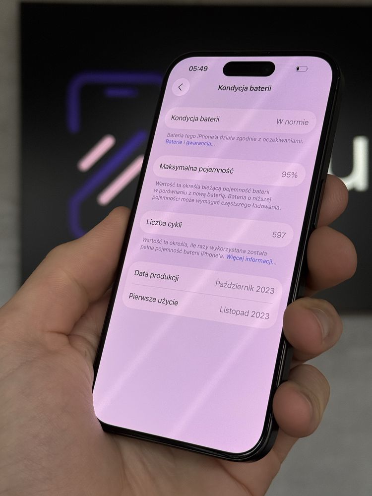 RATY 0% iPhone 15 Pro 128GB e-Sim BATERIA 95% GWARANCJA 12 miesięcy!!!