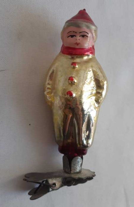 Елочная игрушка на прищепке Арлекин СССР