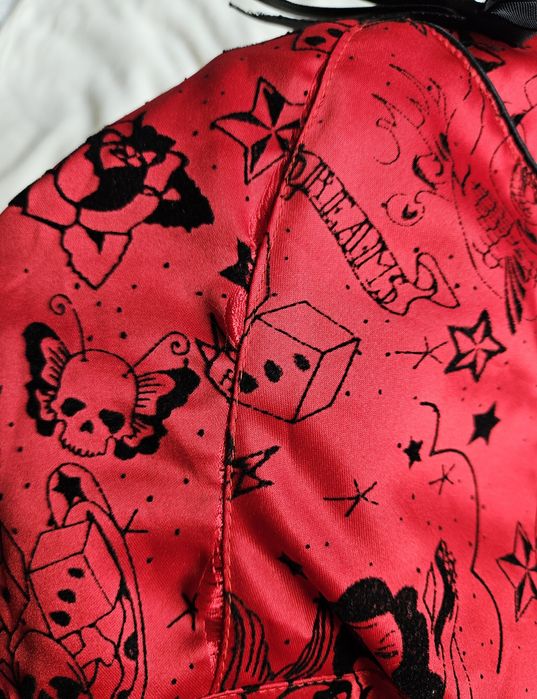 Hell bunny czerwona sukienka midi xs 34 tattoo