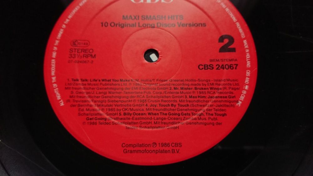 Winyl MAXI SMASH HITS - HITY Pet Shop Boys Hoy Billy Ocean Max Him