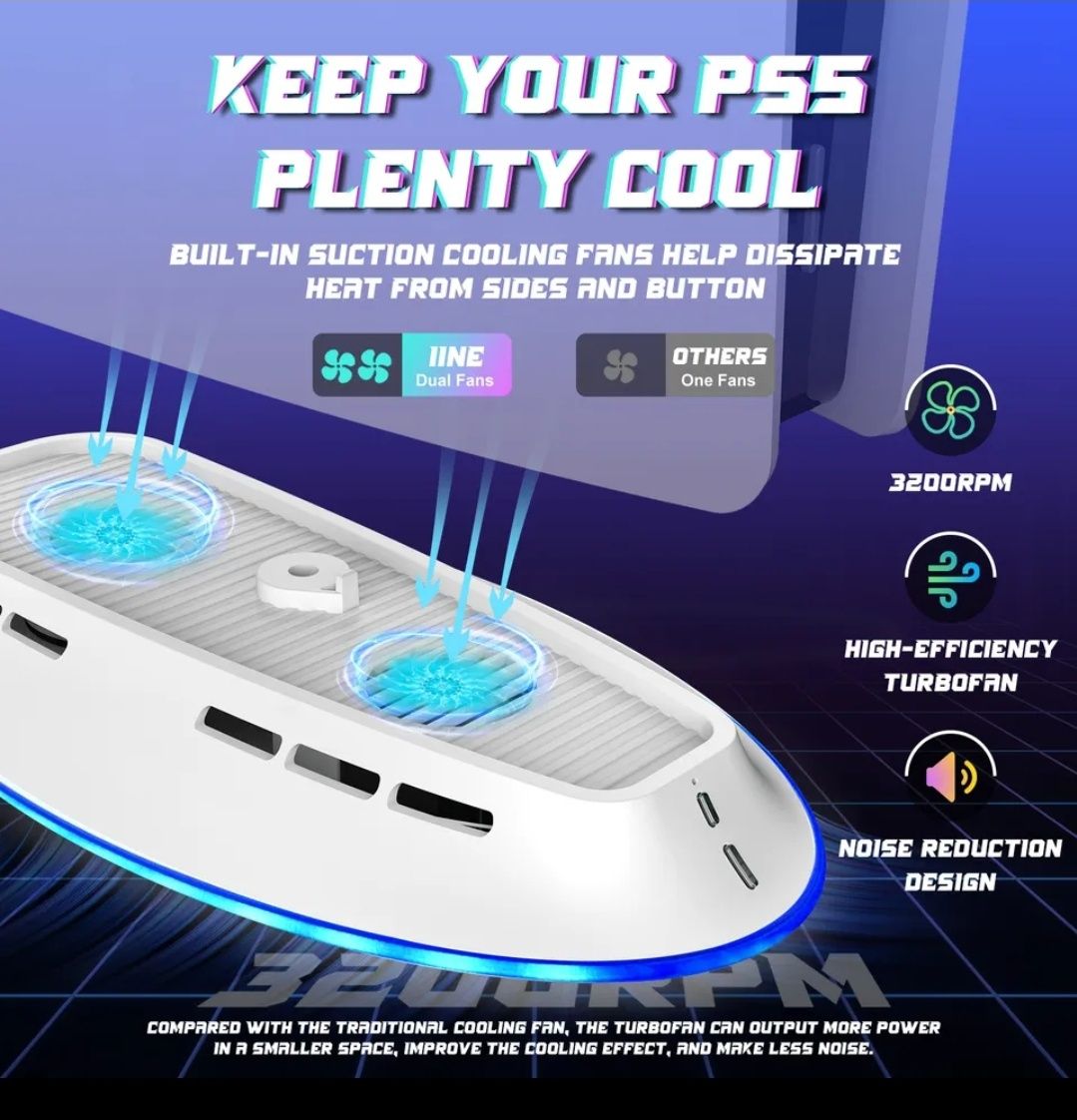 Вертикальная охлаждающая подставка для ps5,для консоли Sony PlayStatio