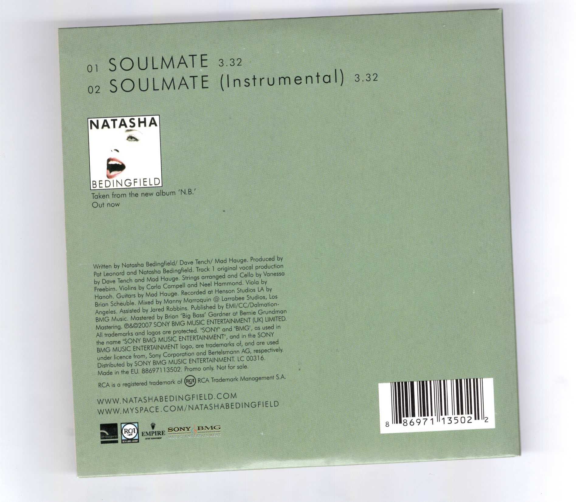 Natasha Bedingfield - Soulmate (CD) Singiel promocyjny